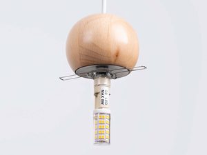 Miniaturka 8 - Bukowa oprawa lampy wiszącej z żarówką LED G9