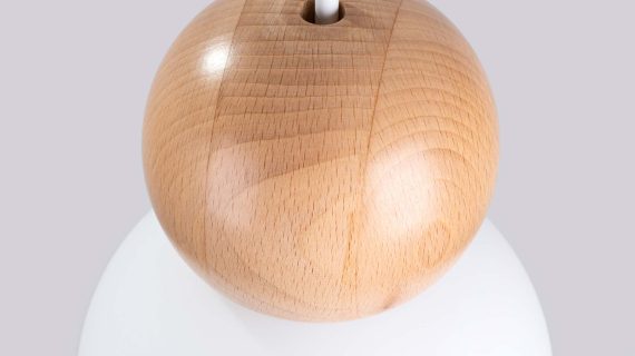 Miniaturka 6 - Lampa wisząca PEKTO 1 biała/naturalne drewno