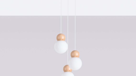 Miniaturka 2 - Lampa wisząca PEKTO 3P biała/naturalne drewno