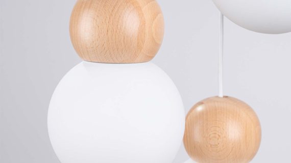 Miniaturka 4 - Lampa wisząca PEKTO 3P biała/naturalne drewno