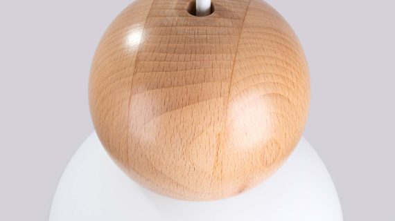 Miniaturka 6 - Lampa wisząca PEKTO 3P biała/naturalne drewno