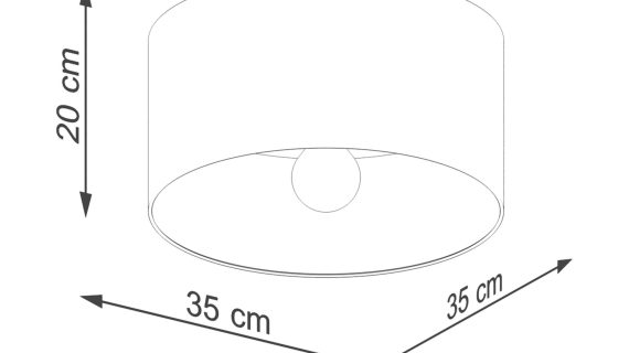 Miniaturka 7 - Plafon TELOS biały/ciemny brąz