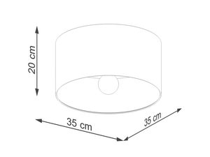 Miniaturka 7 - Schemat techniczny plafonu sufitowego z wymiarami 35x35x20 cm