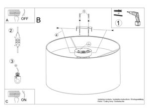 Miniaturka 8 - Instrukcja montażu lampy sufitowej plafon z podłączeniem elektrycznym