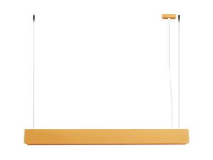 Miniaturka 19 - Lampa wisząca liniowa LED musztardowa z prostokątnym kloszem metalowym