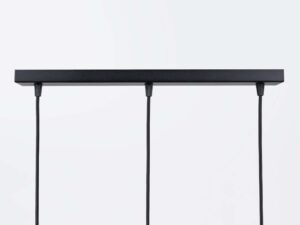 Miniaturka 6 - Czarna prostokątna podsufitka lampy wiszącej metalowej zbliżenie