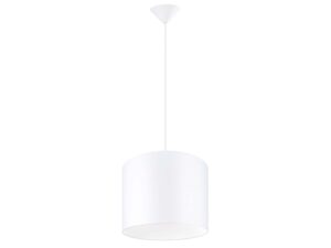 Miniaturka 11 - Lampa wisząca z białym cylindrycznym abażurem na białym tle
