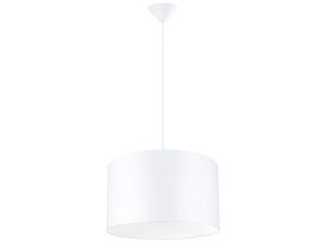 Miniaturka 10 - Lampa wisząca z białym cylindrycznym abażurem na białym tle