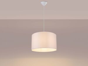 Miniaturka 3 - Lampa wisząca z białym abażurem świecąca ciepłe światło