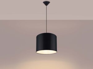 Miniaturka 3 - Lampa wisząca z czarnym abażurem świecąca ciepłe światło
