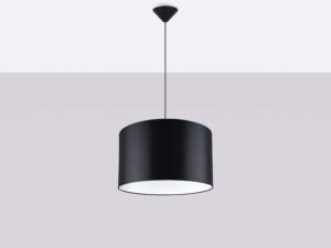 Miniaturka 2 - Czarna lampa wisząca z cylindrycznym abażurem 40cm na szarym tle