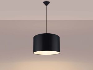 Miniaturka 3 - Lampa wisząca z czarnym abażurem 40cm świecąca ciepłe światło
