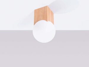 Miniaturka 1 - Drewniany plafon z mleczną kulą montowany na suficie