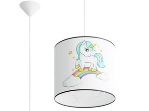 Miniaturka 10 - Lampa wisząca dziecięca biała z nadrukiem jednorożca i tęczy