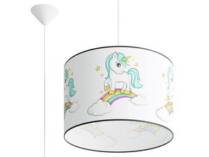 Miniaturka 10 - Lampa wisząca dziecięca biała z jednorożcem na tęczy