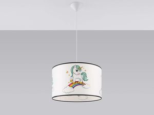 Miniaturka 1 - Lampa wisząca dziecięca z abażurem z jednorożcem na tęczy
