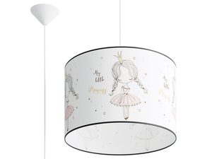 Miniaturka 9 - Lampa wisząca dziecięca biała z abażurem w motyw księżniczki