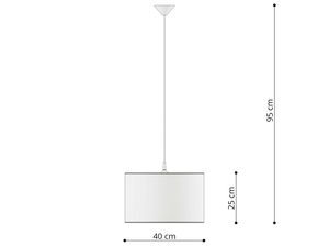 Miniaturka 3 - Schemat wymiarów lampy wiszącej dziecięcej średnica 40 cm
