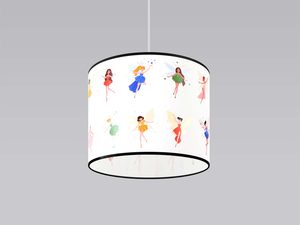 Miniaturka 1 - Kompaktowa lampa dziecięca z abażurem w kolorowe baletnice