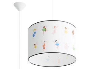 Miniaturka 10 - Lampa wisząca dziecięca z białym abażurem w kolorowe wróżki