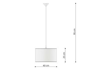 Miniaturka 1 - Schemat wymiarów lampy wiszącej z abażurem 40 cm średnicy
