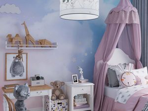 Miniaturka 9 - Pokój dziecięcy z lampą wiszącą w motywie kotków i serduszek