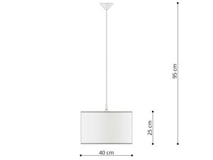 Miniaturka 3 - Rysunek techniczny lampy wiszącej z wymiarami abażura 40 cm