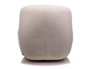 Miniaturka 3 - Fotel boucle kremowy obrotowy zaokrąglony nowoczesny tył