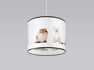 Miniaturka 1 - Lampa wisząca biała z motywem kotów rudy biały i szary