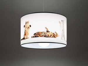 Miniaturka 3 - Biała lampa sufitowa z abażurem w koty do pokoju dziecięcego