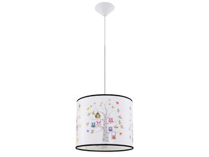 Miniaturka 8 - Lampa wisząca dziecięca biała z kolorowymi sowami i drzewem