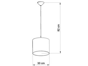 Miniaturka 3 - Szkic techniczny lampy wiszącej z podanymi wymiarami produktu