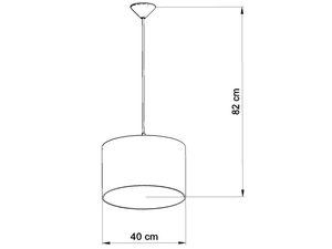 Miniaturka 3 - Rysunek techniczny lampy wiszącej z wymiarami
