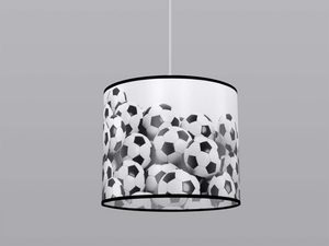 Miniaturka 1 - Lampa sufitowa biała z czarnym wzorem piłek na szarym tle