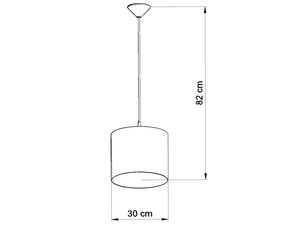 Miniaturka 3 - Rysunek techniczny lampy wiszącej z wymiarami 82 na 30 cm