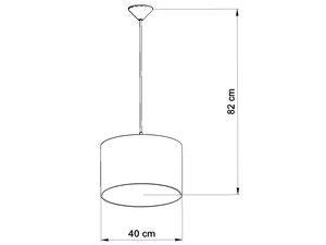 Miniaturka 3 - Schemat wymiarów lampy wiszącej z abażurem średnica 40 cm