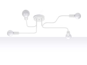 Miniaturka 1 - Nowoczesna lampa plafon biała czteroramienna na sufit