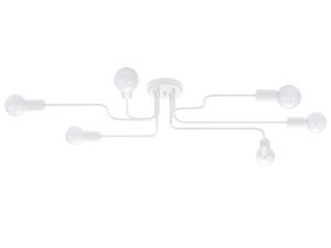 Miniaturka 10 - Lampa sufitowa biała siedmioramienna z metalową konstrukcją