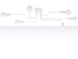 Miniaturka 1 - Siedmiopunktowa lampa sufitowa biała z geometrycznymi ramionami