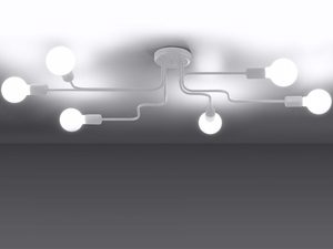 Miniaturka 2 - Biała lampa sufitowa nowoczesna z siedmioma punktami świetlnymi