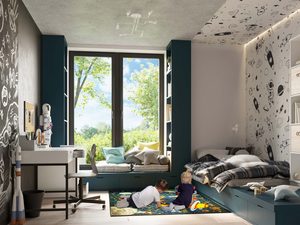 Miniaturka 5 - Pokój dziecięcy z nowoczesną białą lampą sufitową wieloramienną