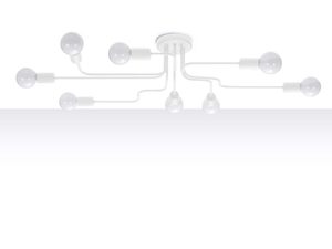 Miniaturka 1 - Dziesięciopunktowa lampa sufitowa biała z asymetrycznymi ramionami