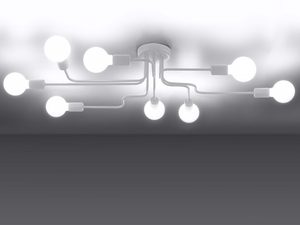 Miniaturka 2 - Biała lampa sufitowa z dziesięcioma punktami świetlnymi