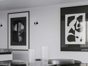 Miniaturka 14 - Lampa sufitowa czarna z sześcioma żarówkami w nowoczesnym salonie