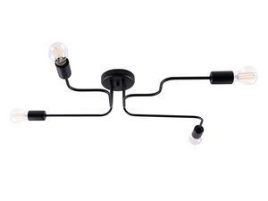 Miniaturka 14 - Lampa sufitowa czarna metalowa z czterema ramionami i żarówkami filamentowymi
