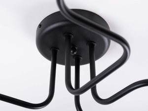Miniaturka 5 - Metalowa rozeta sufitowa czarna z czterema wychodzącymi ramionami