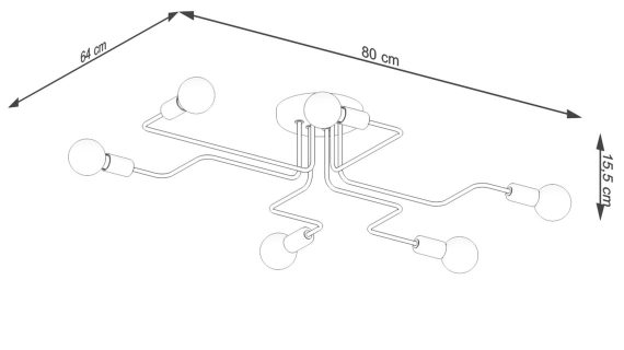 Miniaturka 11 - Żyrandol VECTIS 6 czarny