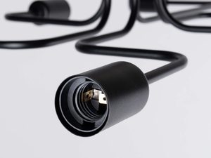Miniaturka 4 - Detal oprawki E27 czarnej matowej lampy sufitowej