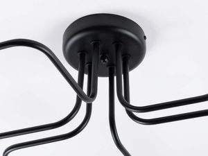 Miniaturka 5 - Metalowa podstawa montażowa czarnej lampy sufitowej z ramionami