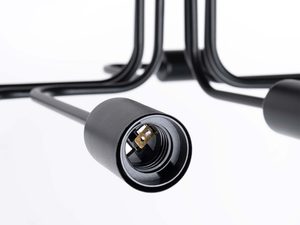Miniaturka 4 - Detal oprawki E27 lampy sufitowej czarnej metalowej